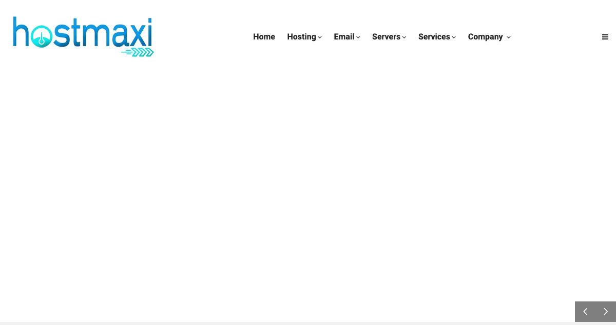 Homepage of HostMaxi hosting