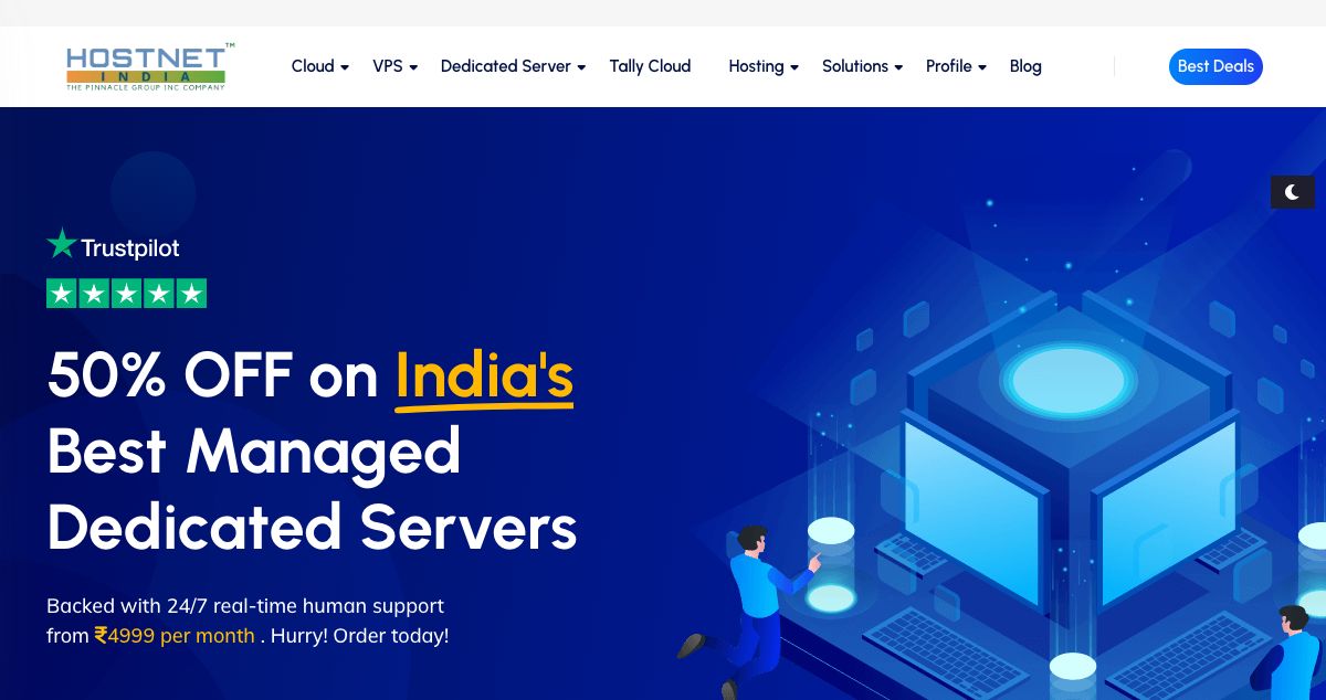 Homepage of Hostnetindia hosting