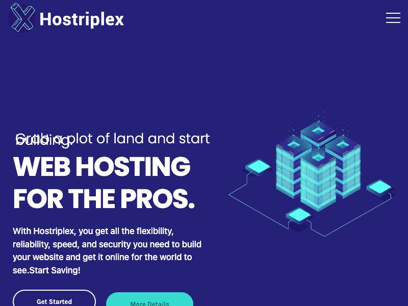 Homepage of Hostriplex hosting