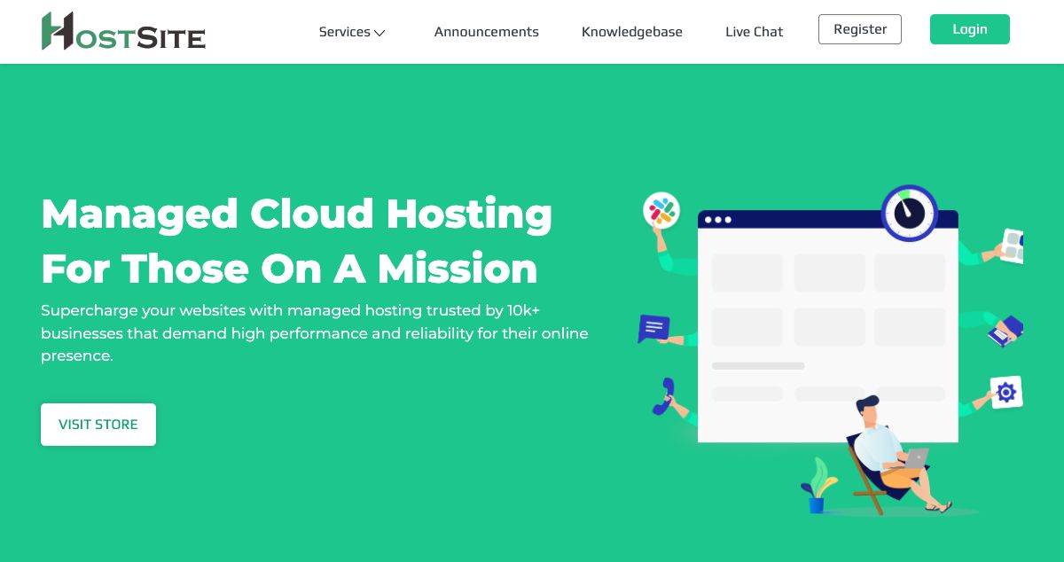 Homepage of Hostsite24 hosting