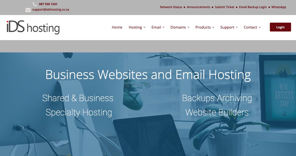 Homepage of IDS Hosting hosting