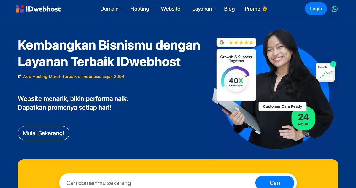 Homepage of IDwebhost hosting