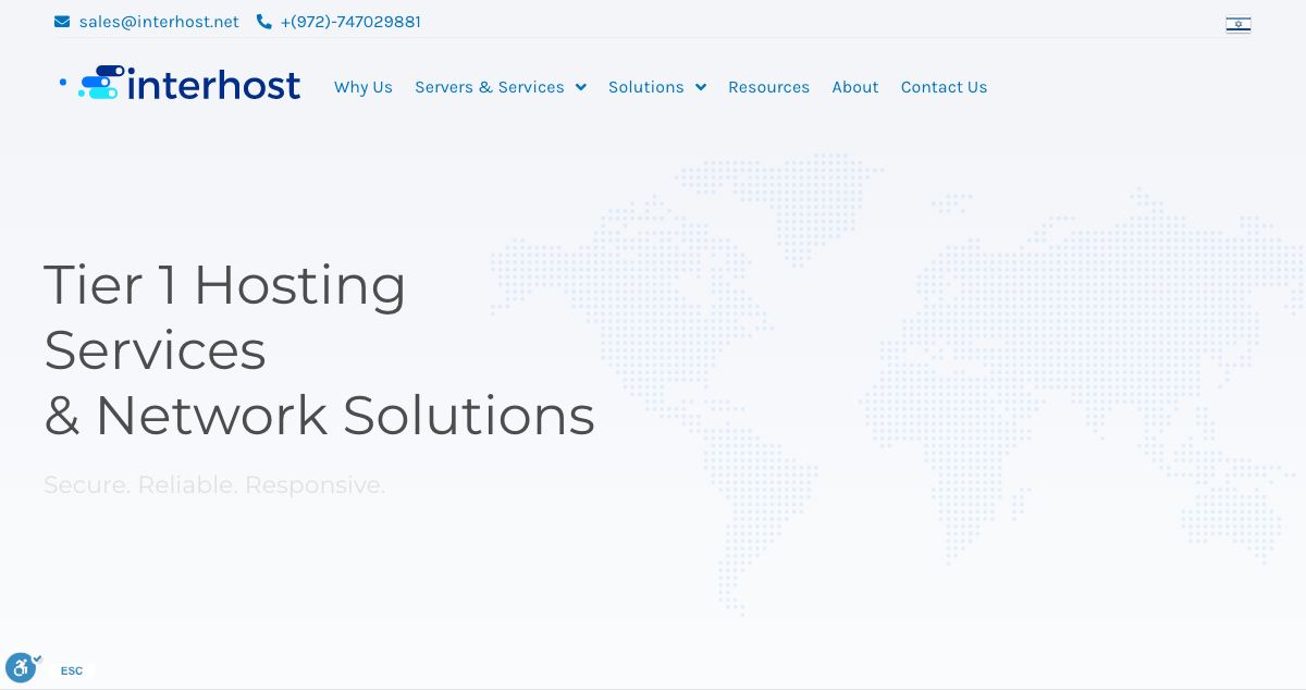 Homepage of Interhost Networks Ltd hosting