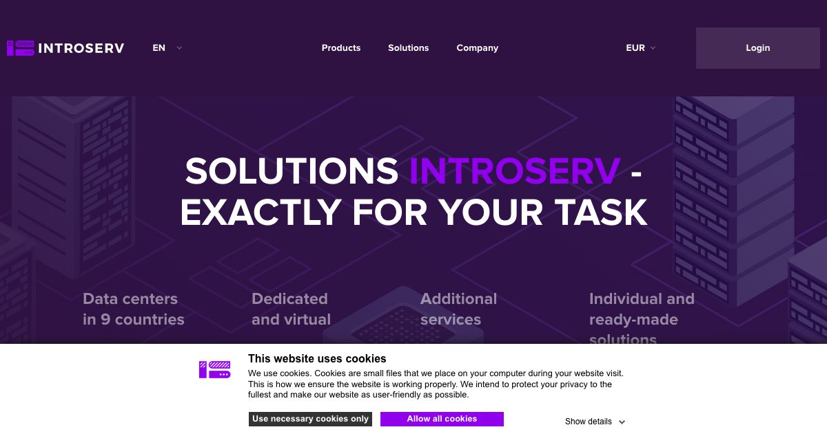 Homepage of INTROSERV hosting