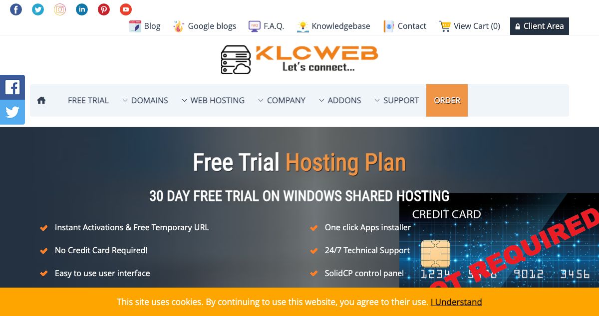 Homepage of KLCWEB hosting