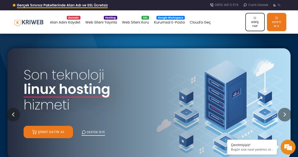 Homepage of Kriweb hosting