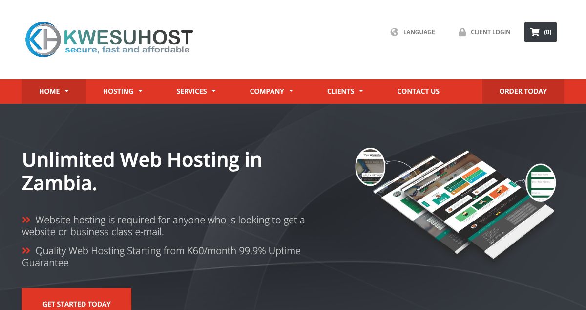 Homepage of Kwesuhost Ltd hosting