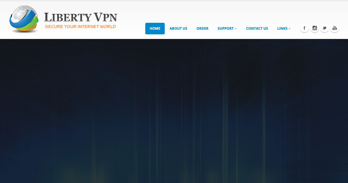 Homepage of Liberty VPN hosting