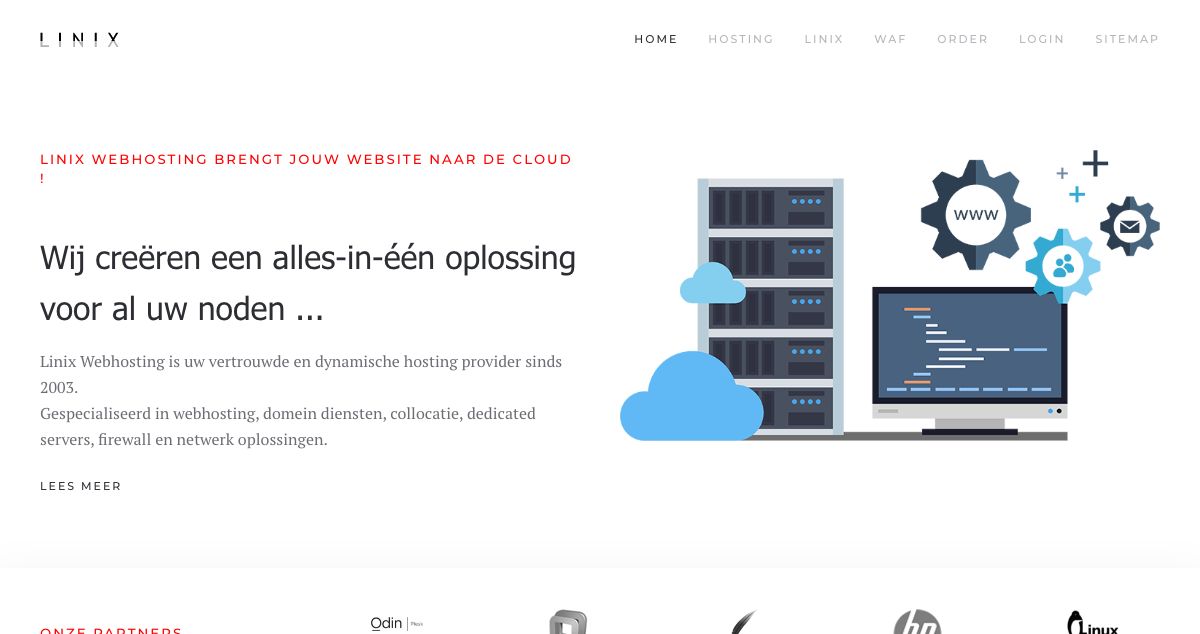 Homepage of Linix hosting