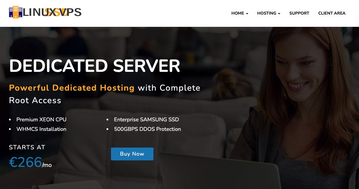 Homepage of Linux VPS Hosting hosting