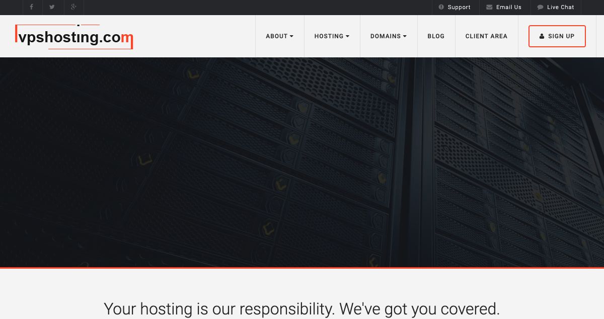 Homepage of LVPSHosting.com hosting