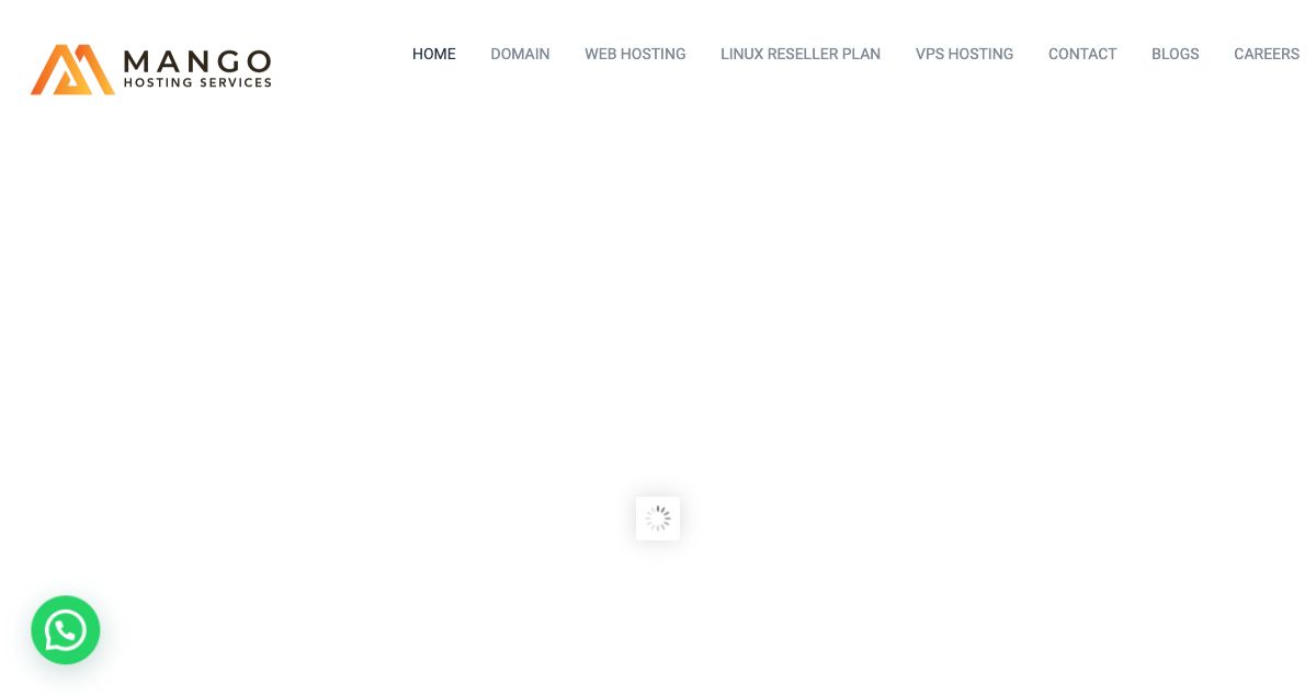 Homepage of Mango hosting Limited hosting