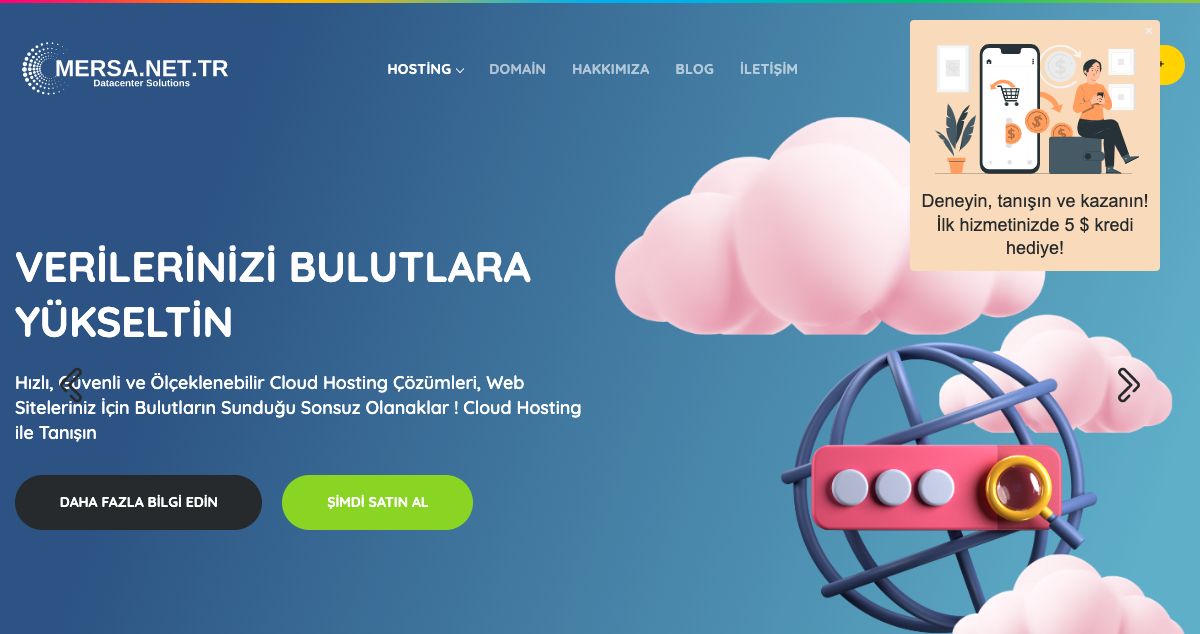 Homepage of Mersa Host Datacenter Solutions hosting