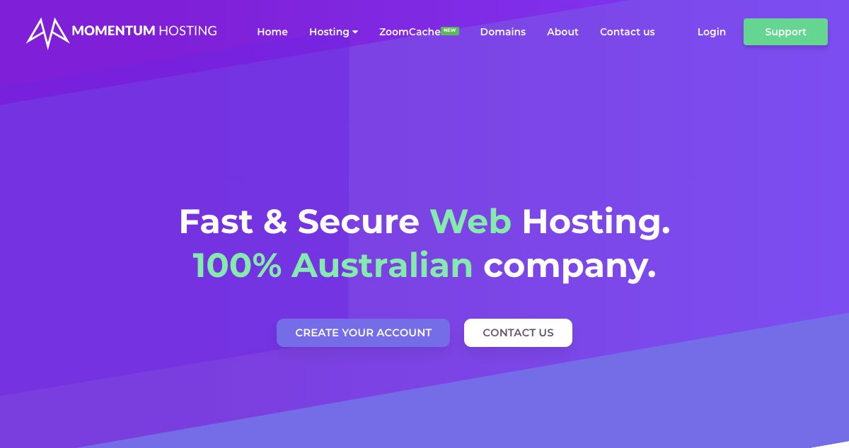 Homepage of Momentum Hosting hosting