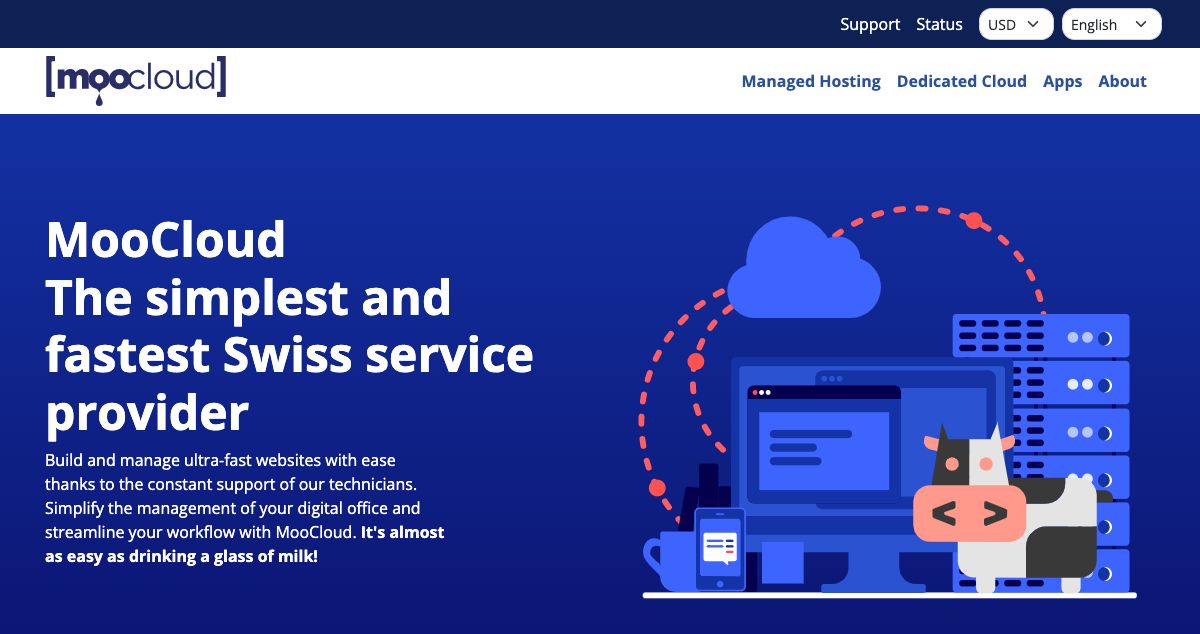 Homepage of MooCloud hosting