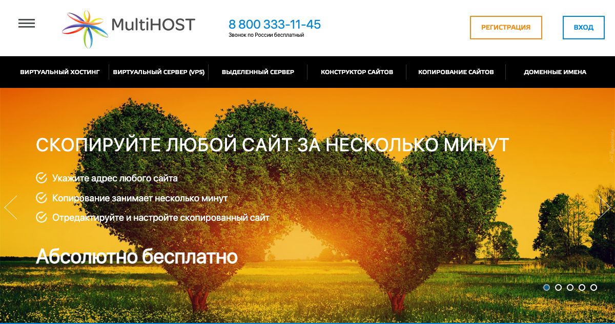 Homepage of MultiHOST hosting