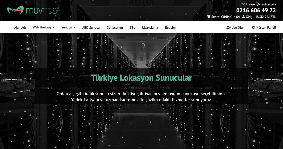 Homepage of MUV Bilişim ve Telekomünikasyon Hizmetleri hosting