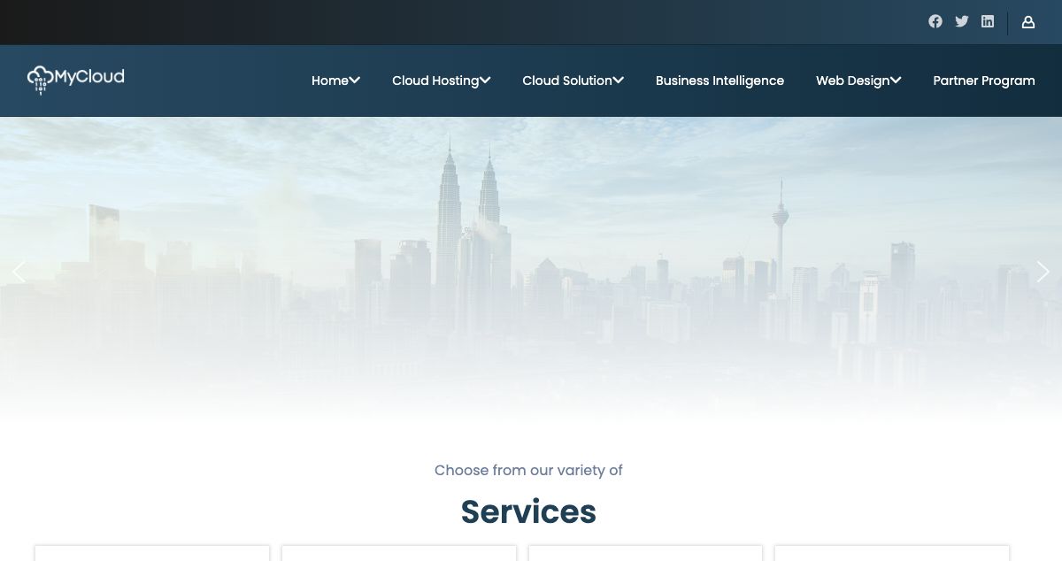 Homepage of Exitra Solutions Sdn Bhd hosting