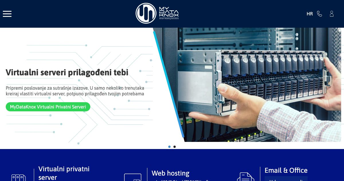 Homepage of Mydataknox hosting