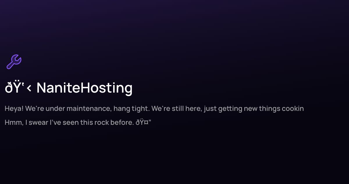 Homepage of Nanite Hosting hosting