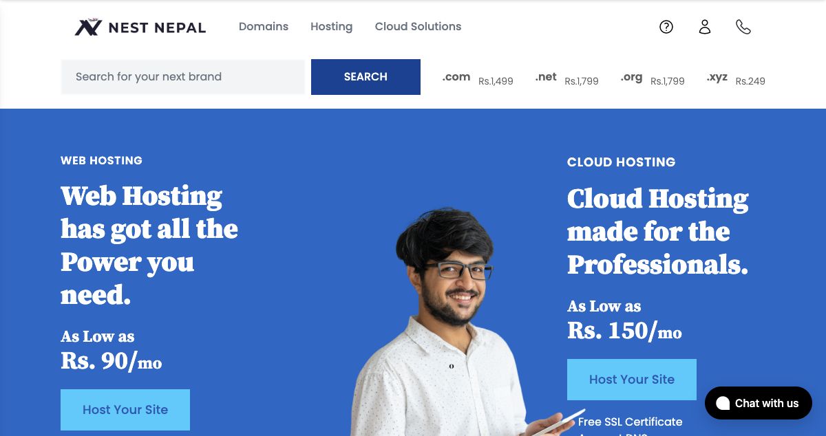 Homepage of Nest Nepal hosting