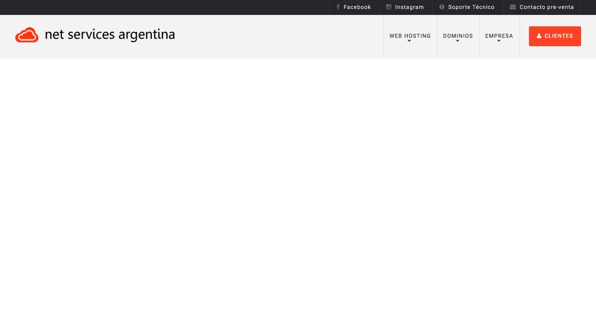 Homepage of Net Services Argentina hosting