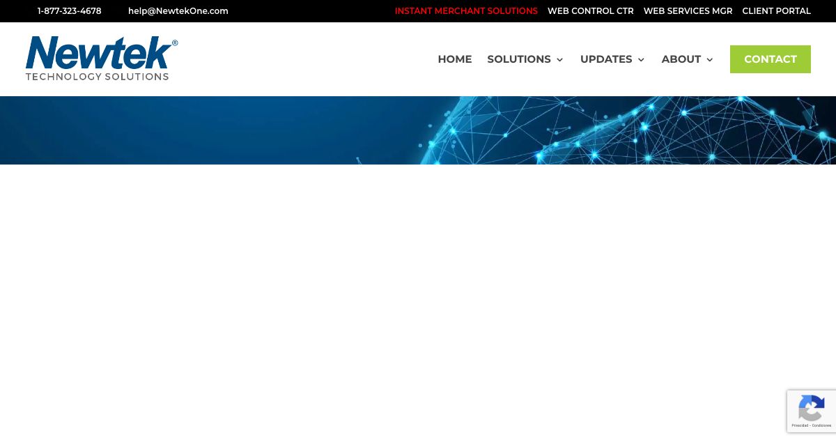 Homepage of Newtek Technology Solutions hosting