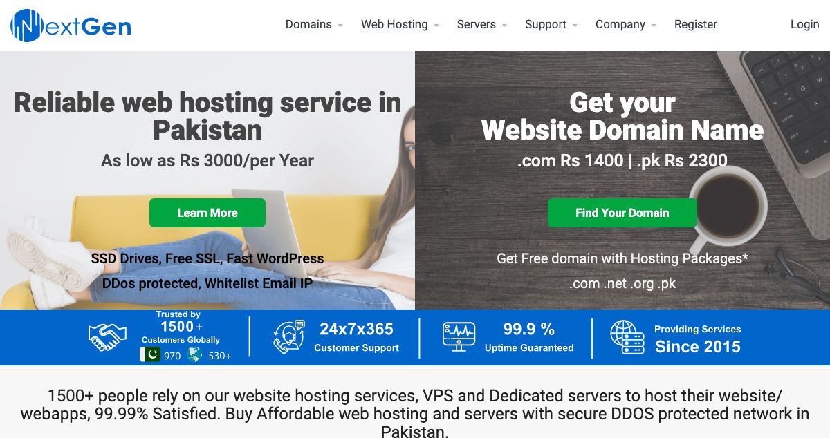 Homepage of Nextgen Hosting hosting