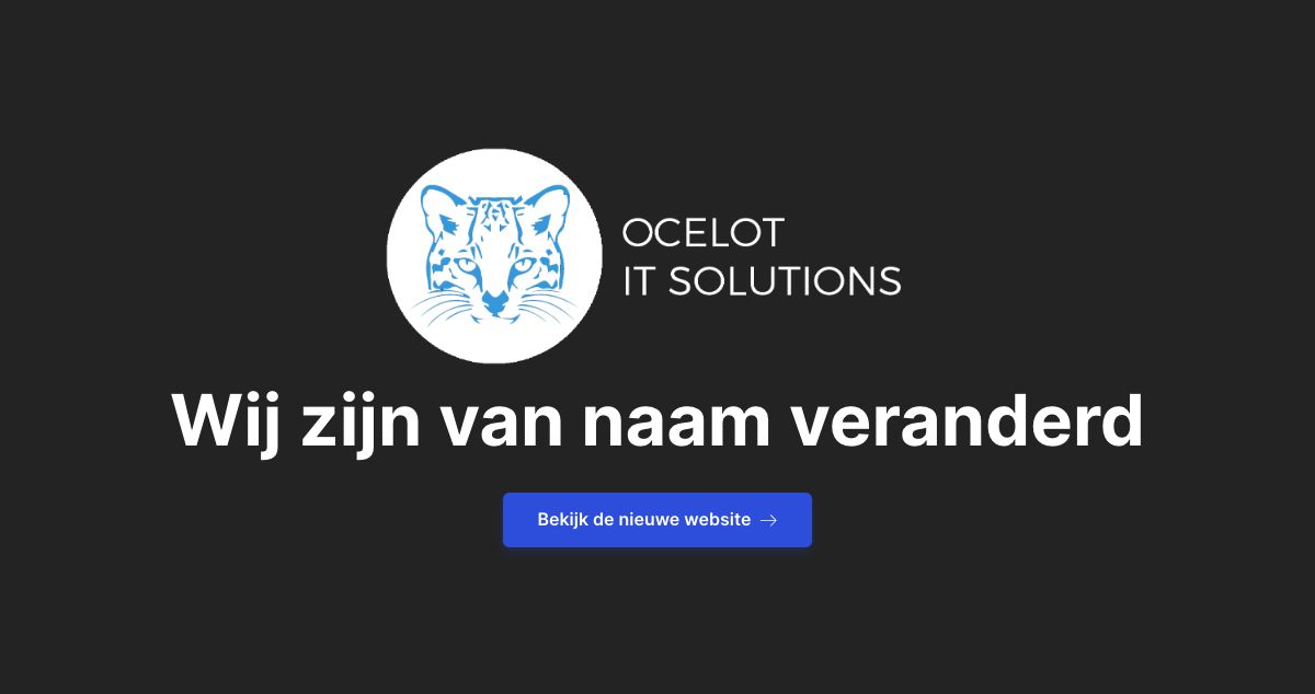 Homepage of Ocelot Solutions hosting