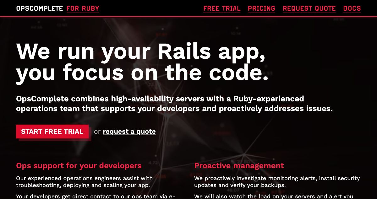 Homepage of rails complete hosting