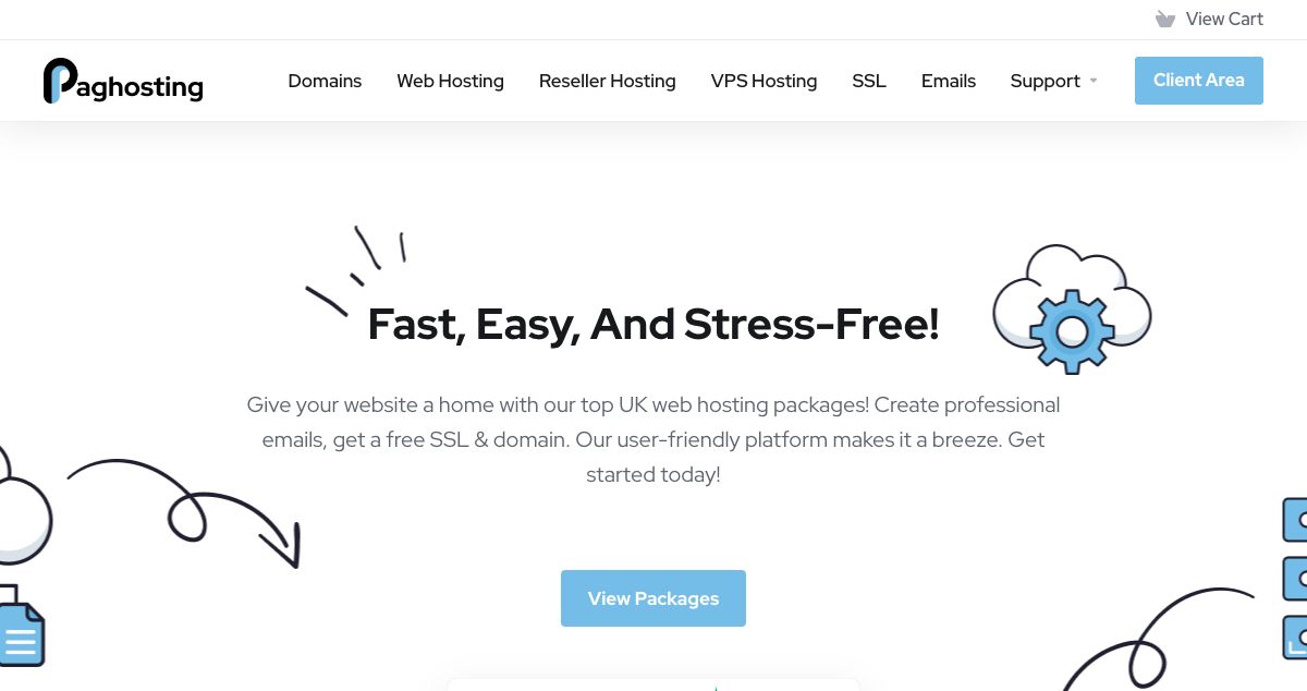 Homepage of Paghosting hosting