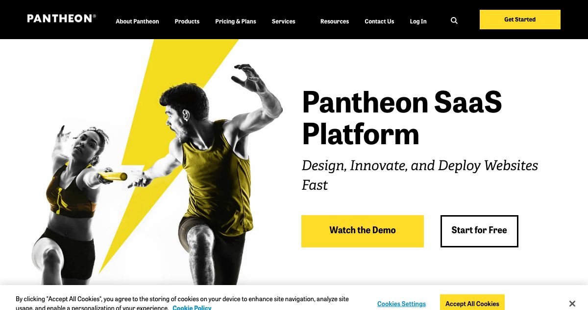 Homepage of Pantheon hosting