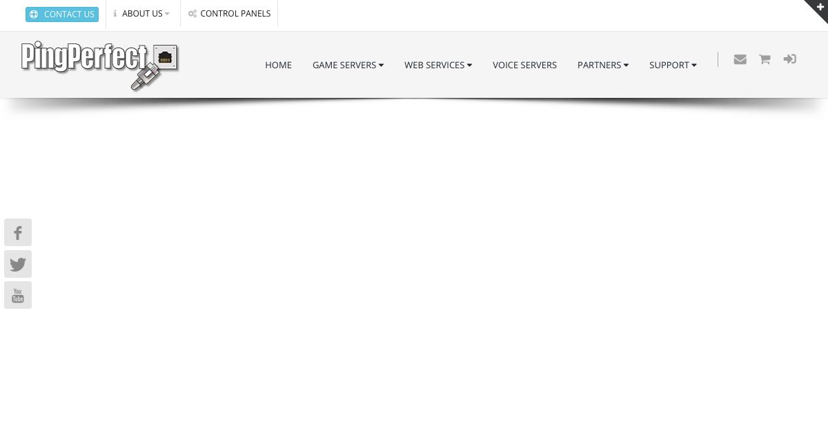 Homepage of PingPerfect hosting