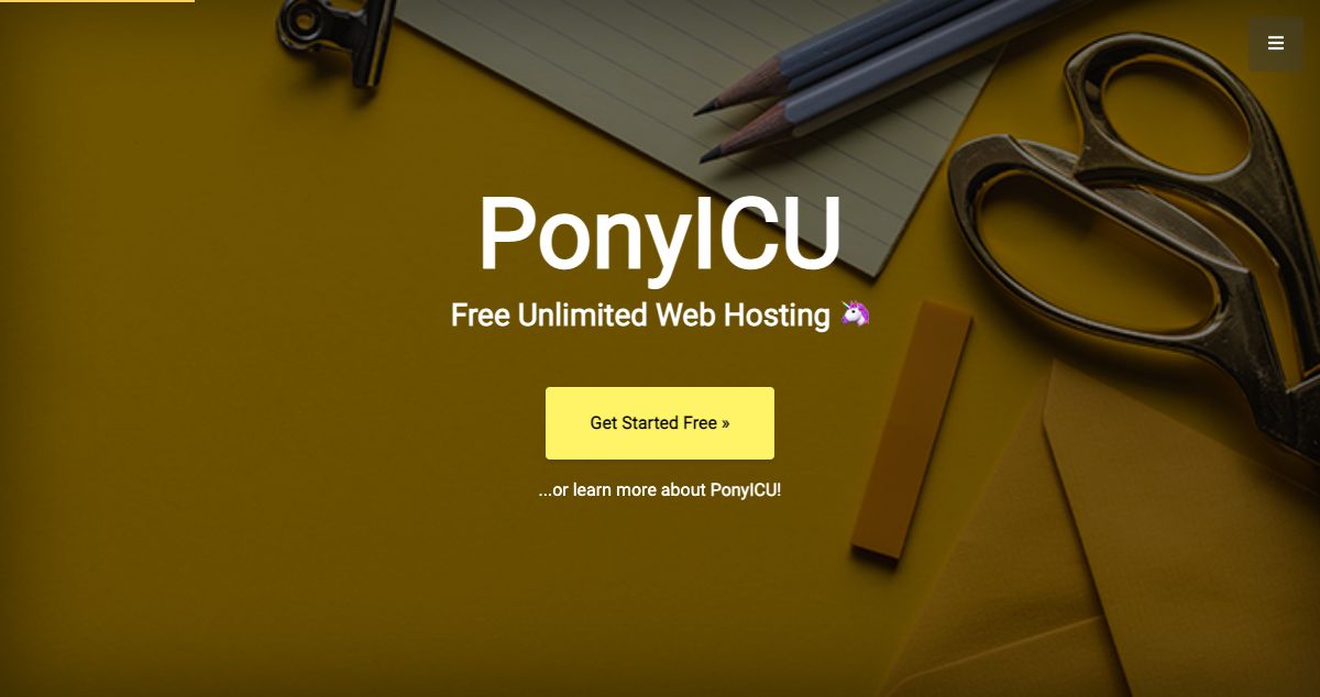 Homepage of PonyICU hosting