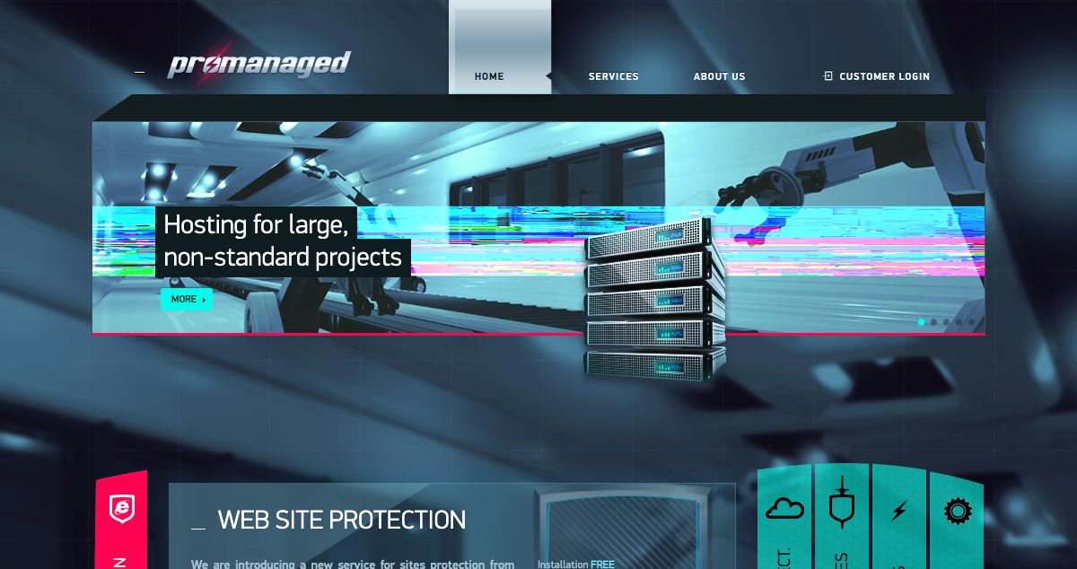 Homepage of Pro-Managed hosting