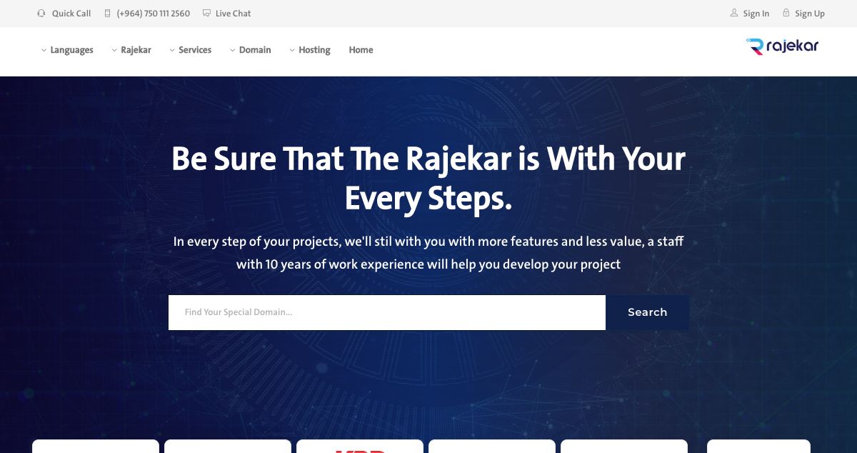 Homepage of Rajekar hosting