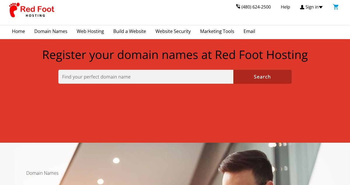 Homepage of Red Foot Hosting hosting