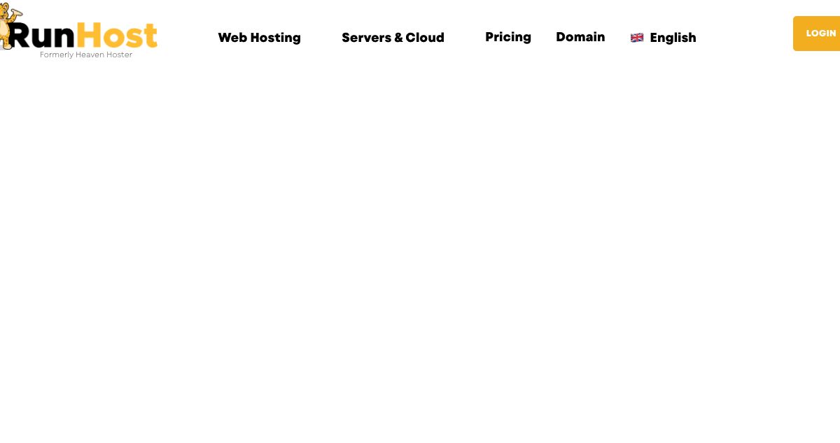 Homepage of RunHost (formerly Heaven Hoster) hosting