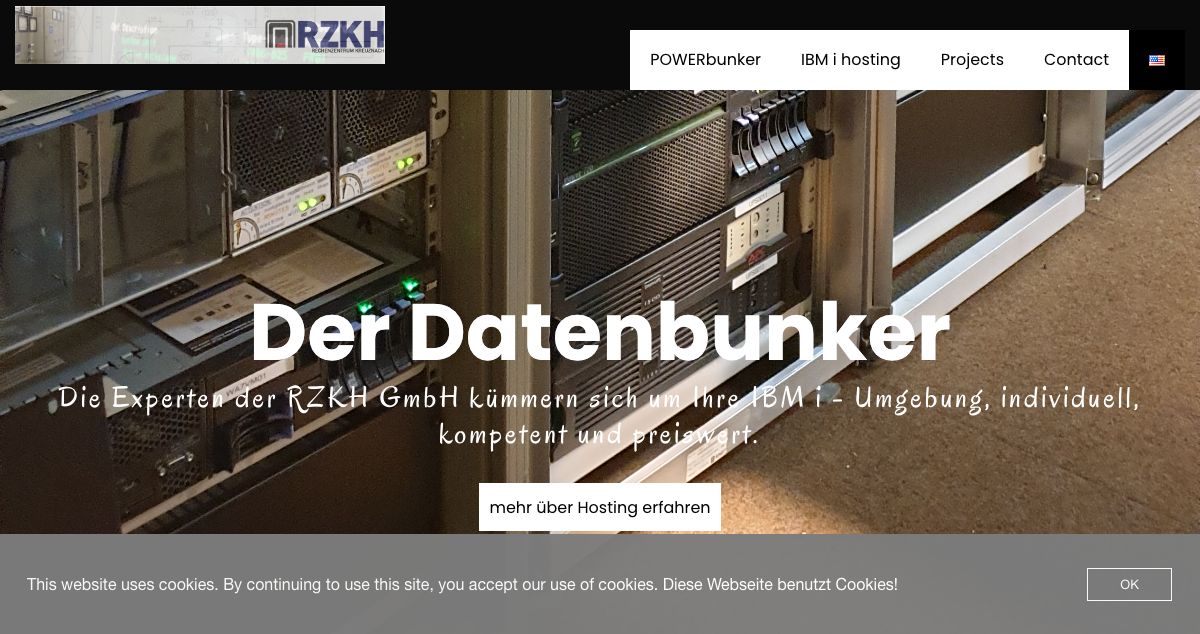 Homepage of RZKH hosting