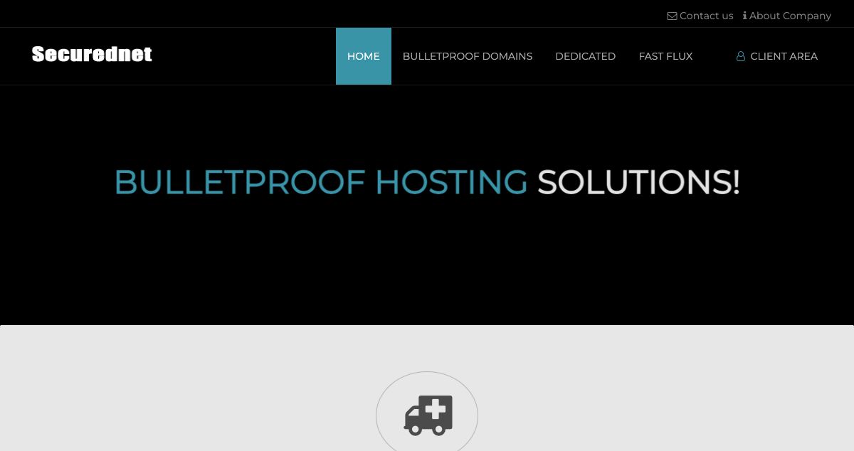 Homepage of SecuredNet hosting