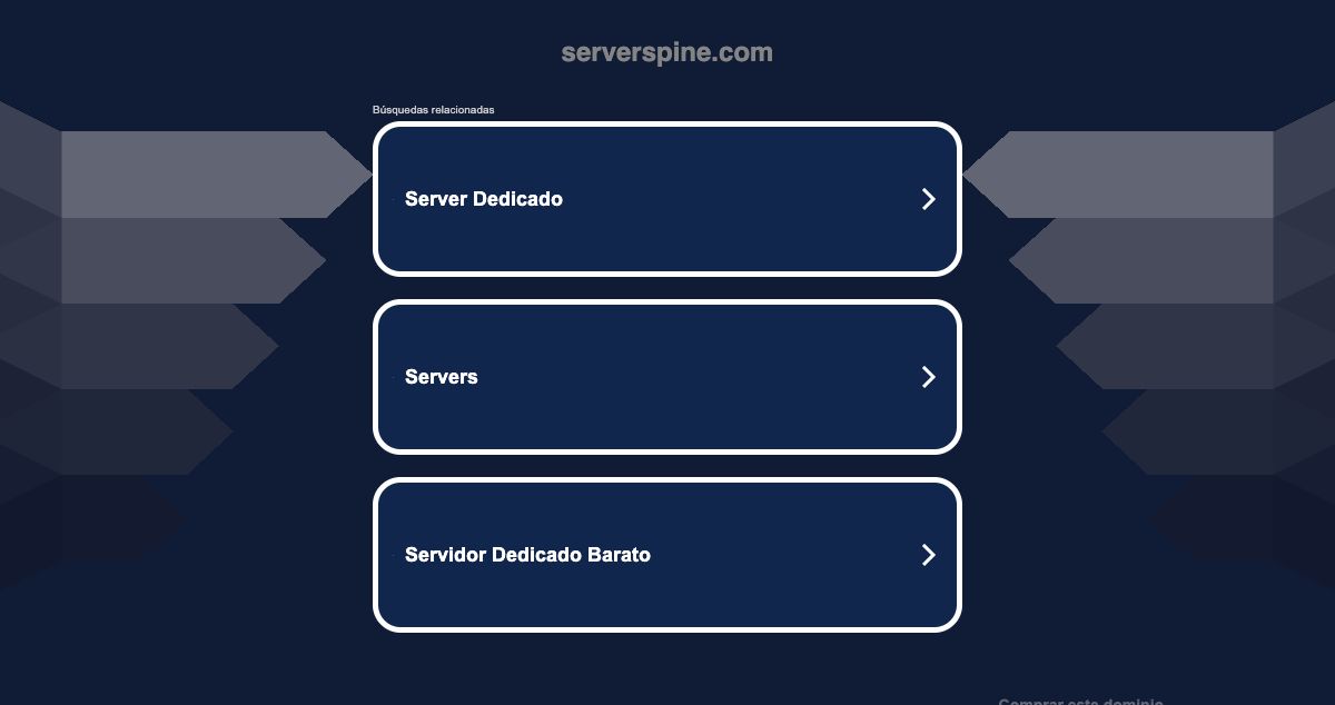 Homepage of ServerSpine hosting