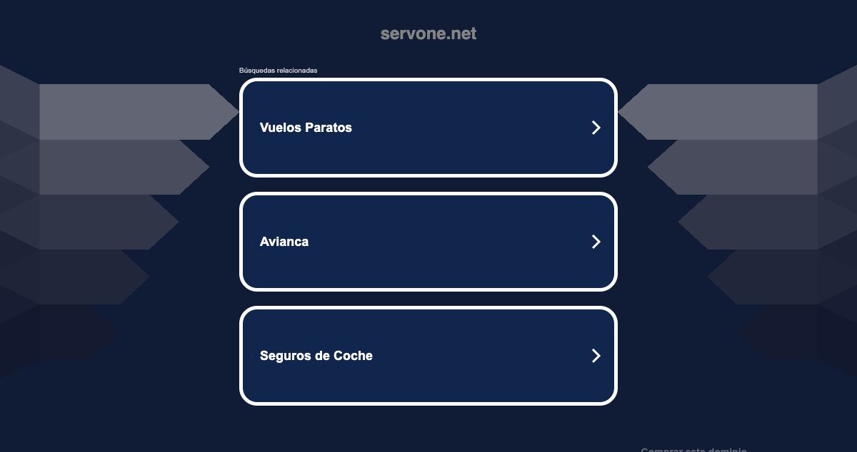 Homepage of Servone hosting