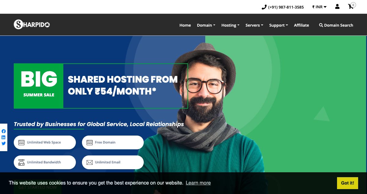 Homepage of Sharpido hosting