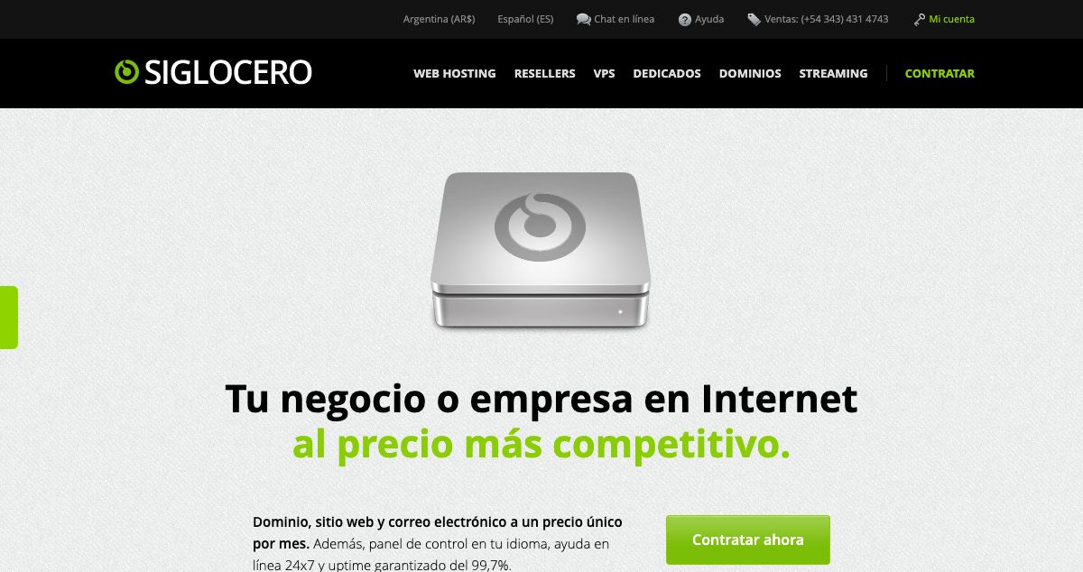 Homepage of SIGLOCERO WH hosting