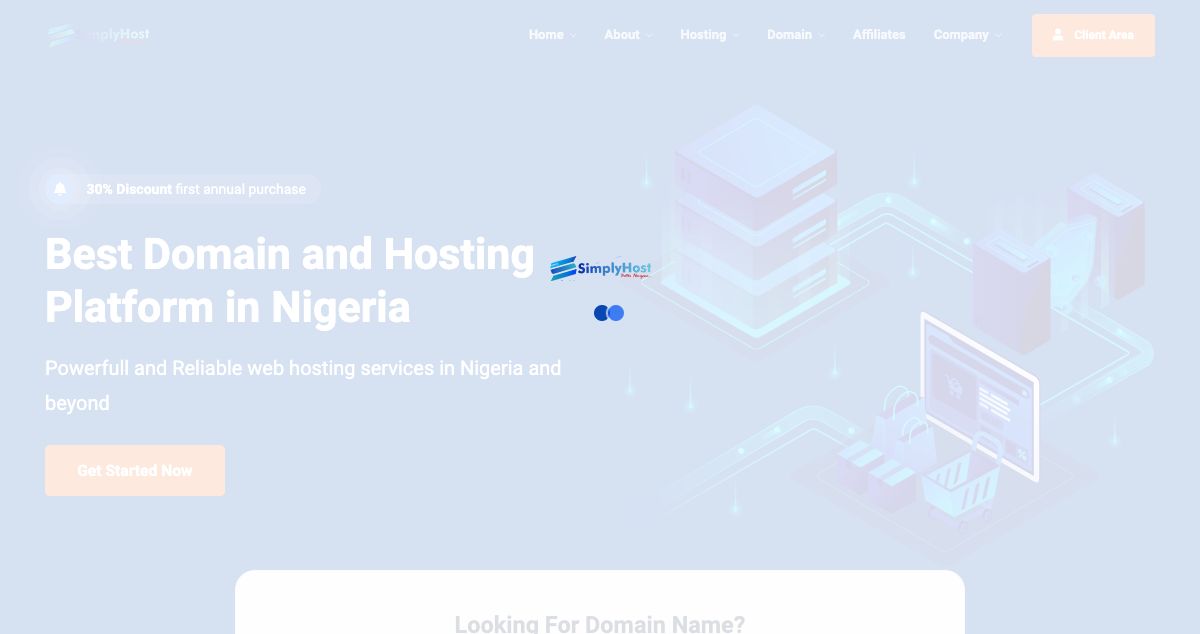 Homepage of Simplicity Concept Nigeria hosting