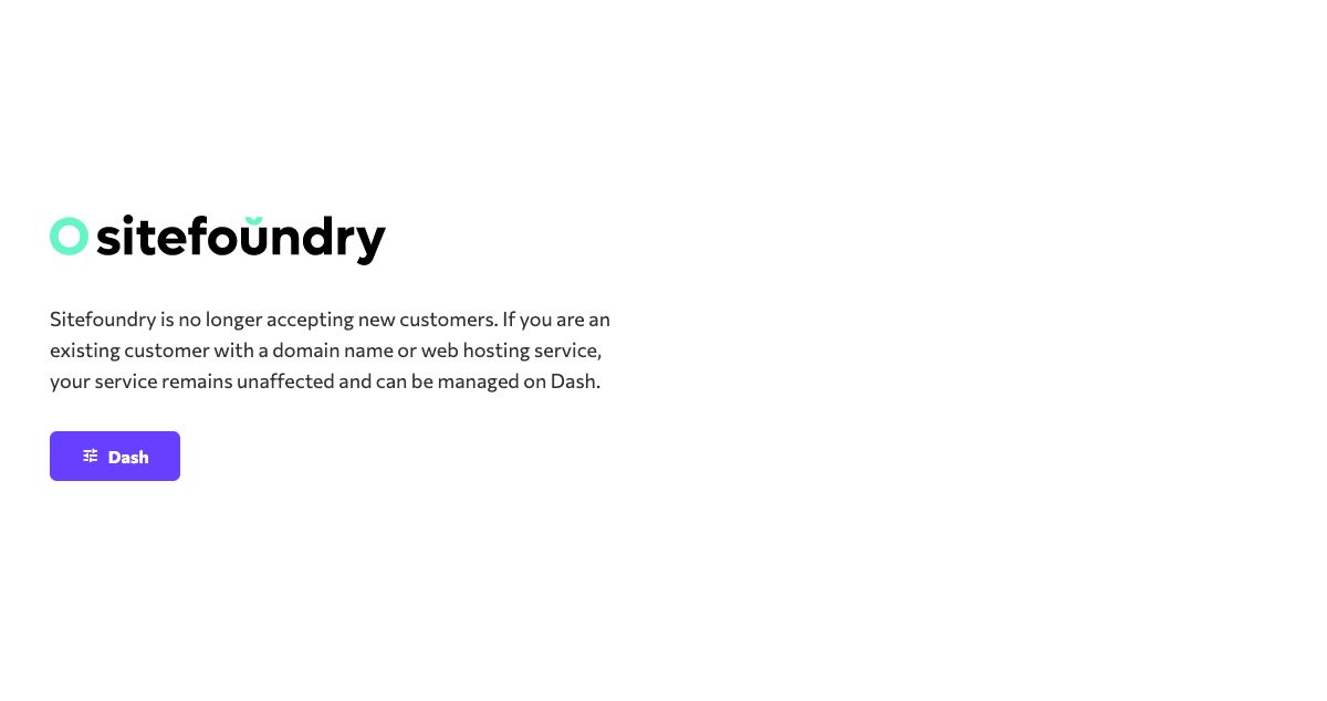 Homepage of Sitefoundry hosting