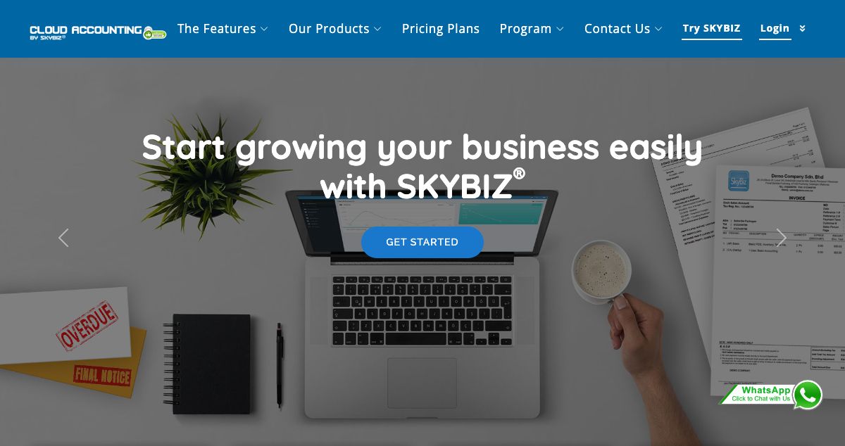 Homepage of SkyBizWeb hosting