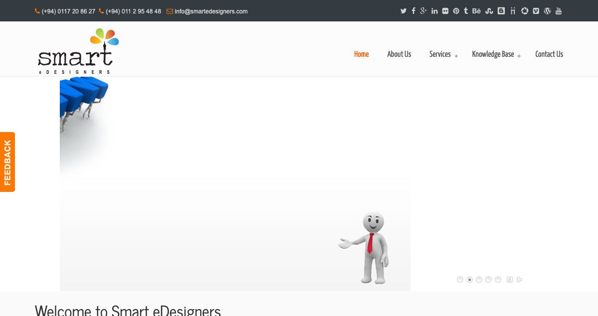 Homepage of Smart eDesigners hosting