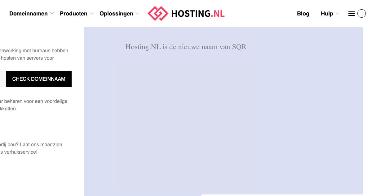 Homepage of SQR hosting