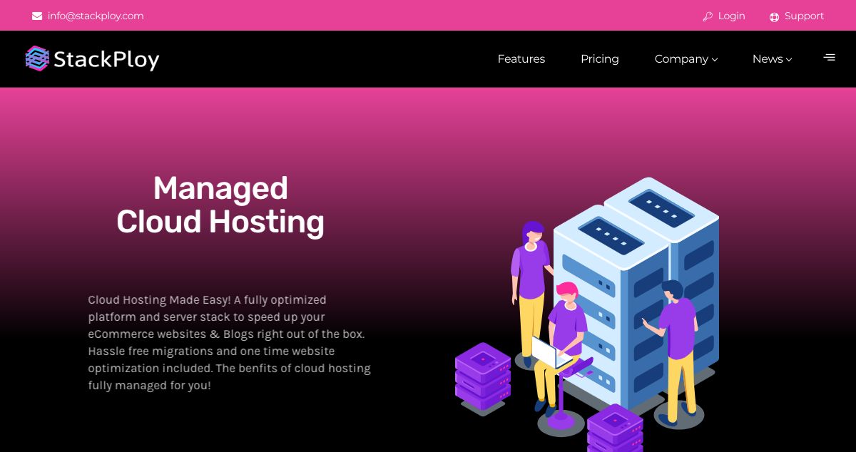 Homepage of StackPloy hosting